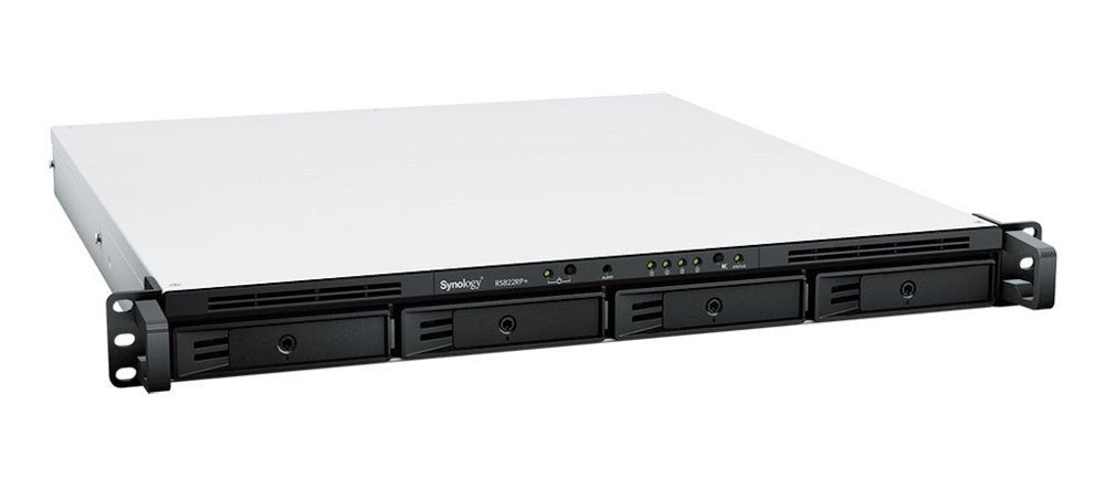 Synology RS822RP+ | 4-Bay 1U Rackmount NAS | AMD Ryzen V1500B | 2GB DDR4 ECC (Uitbreidbaar tot 32GB) | Redundante Voeding | 4