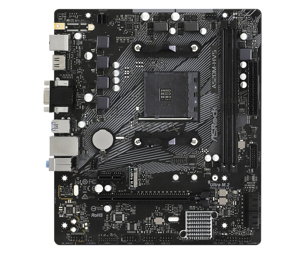 Asrock A520M-HVS | Socket AM4 | AMD A520 | 2xDDR4 | Micro-ATX | Moederbord
