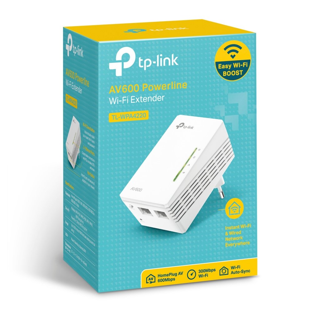 TP-Link TL-WPA4220 | Powerline Adapter | 500 Mbps Powerline | Wi-Fi N300 | Fast Ethernet | Wit