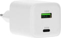 Mobiparts GaN Wall Charger | USB-C & USB-A 3.0 QC 45W | Wit
