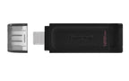 Kingston DataTraveler 70 | 128GB USB-C 3.2 Flash Drive | Zwart
