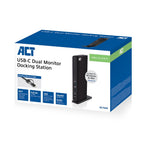 ACT AC7049 | USB-C/A Multiport Docking Station | 2x HDMI (2048x1152) + Ethernet + 6x USB + Audio | Zwart