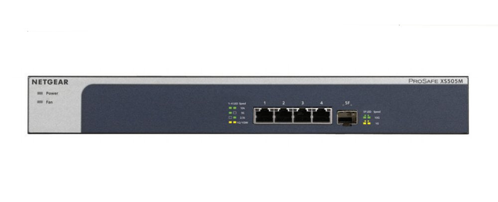NETGEAR XS505M | Unmanaged Switch | 5 Poorten | 10G Ethernet (100/1000/10000 Mbps) | Grijs/Zilver