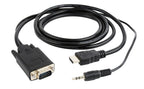 Gembird A-HDMI-VGA-03-6 | HDMI naar VGA Adapter met Audio | 1,8 m | Zwart