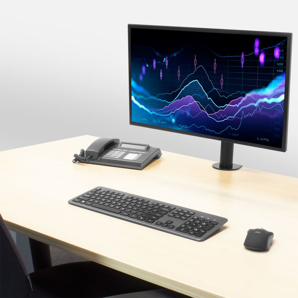 ACT AC8325 | Verstelbare Monitor-bureaubeugel | Tot 32" | Max 12kg | VESA 100x100 | 1 Monitor