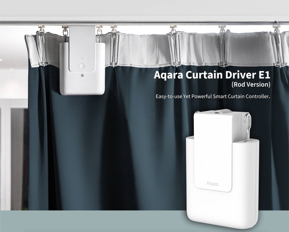 Aqara Curtain Driver E1 | Rod Version | Zigbee 3.0 | 6400 mAh | Wit