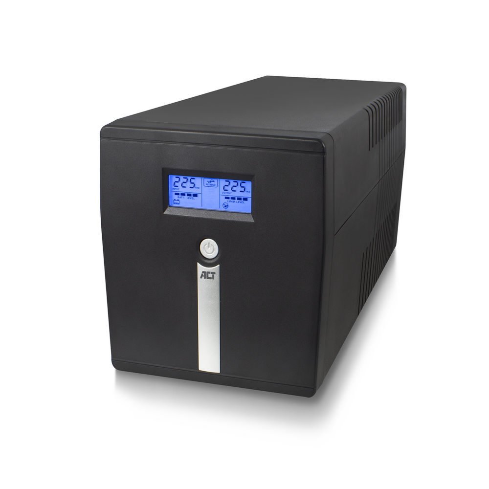 ACT Line-Interactive UPS AC2310 | 1000 VA Vermogen | 4 Uitgangen | Spanningstabilisatie met AVR | Beveiliging bij Netstoringe