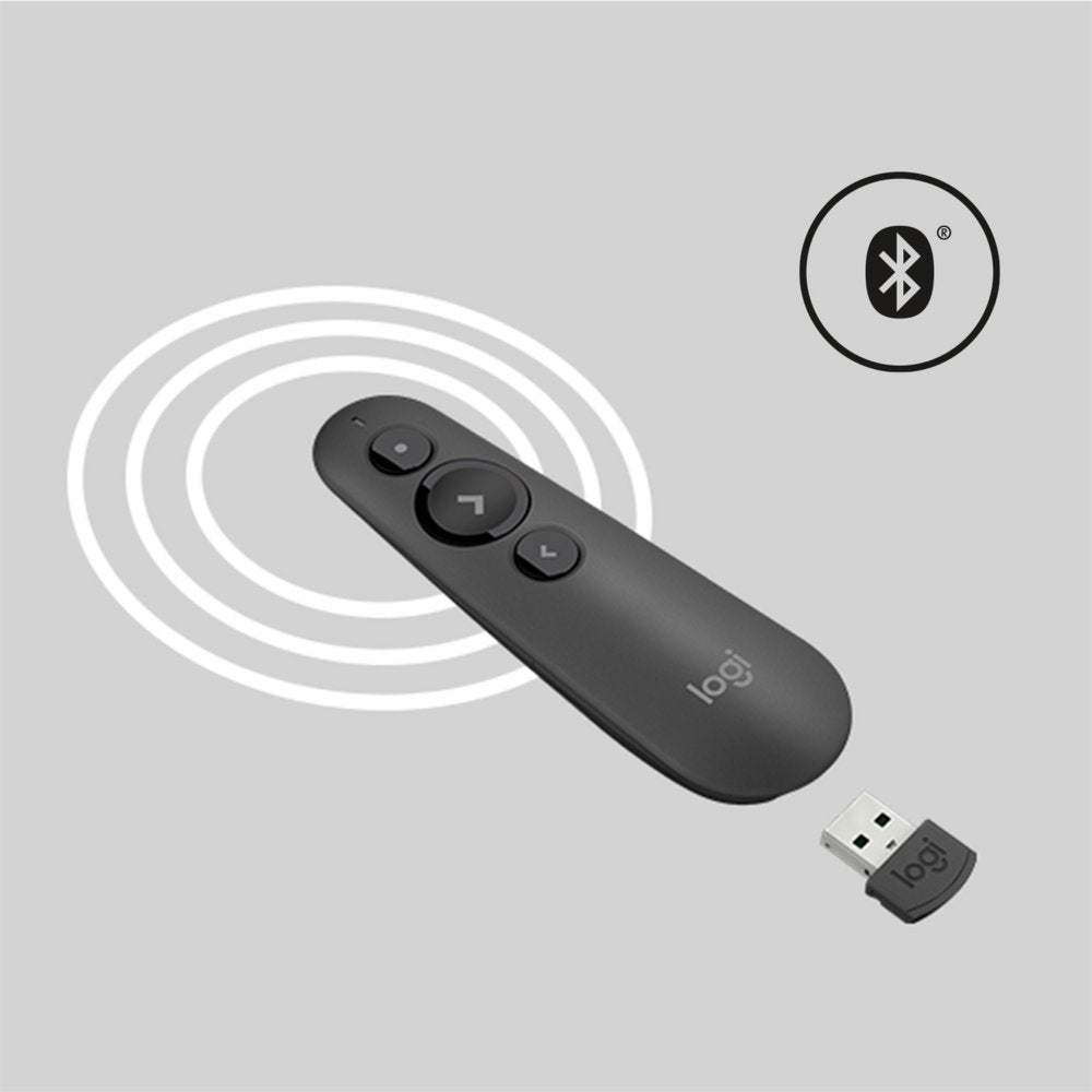 Logitech R500 | Draadloze Presenter | Bluetooth/RF | Grafiet | 20 m Bereik | Rood Laser