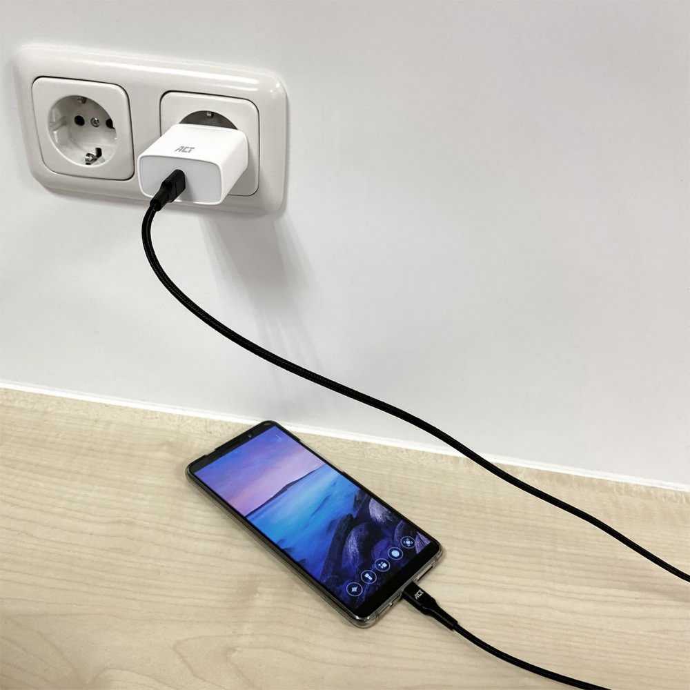 ACT AC3096 | USB 2.0 | USB-C naar USB-A | 1m | Zwart