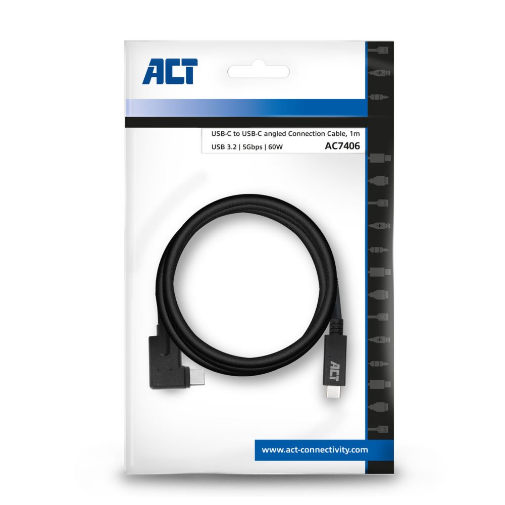 ACT AC7406 | USB 3.2 Gen 1 Kabel | USB-C naar USB-C | 1m | Zwart