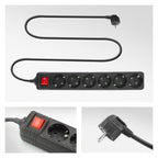 ACT AC2465 | Stekkerdoos | 6 Stopcontacten | 3 m | Binnen | Zwart