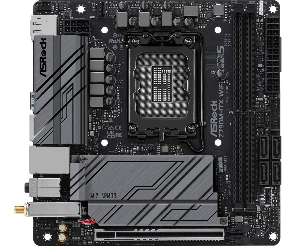 Asrock Z790M-ITX WiFi | Socket LGA 1700 | Intel Z790 | 2xDDR5 | Mini-ITX | Moederbord