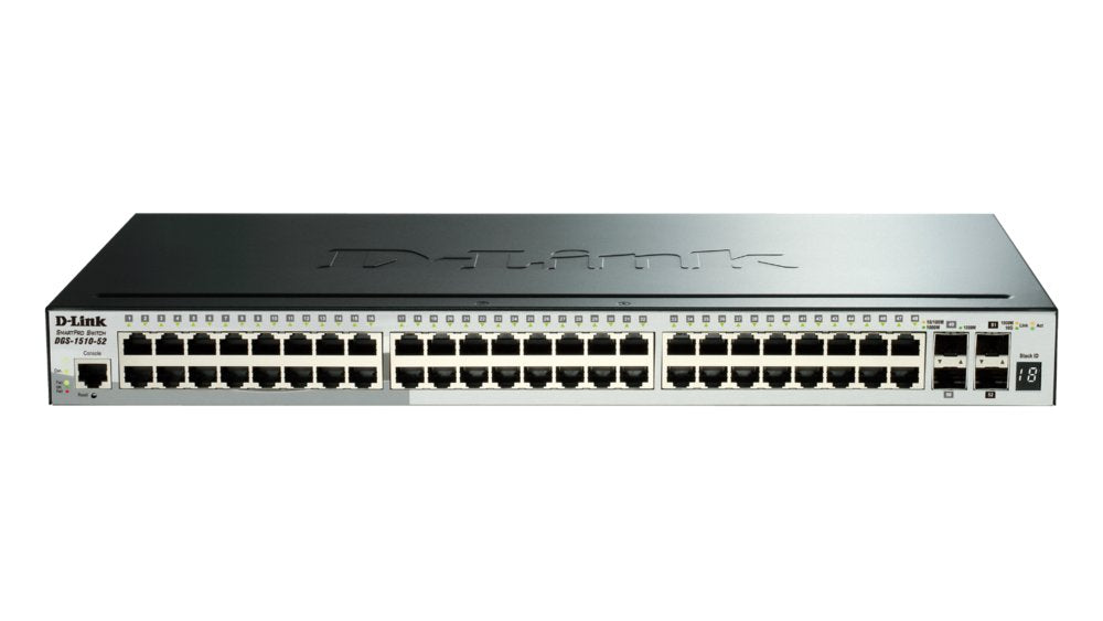 D-Link DGS-1510-20/E | 16-poorts Gigabit L2/L3 Smart Managed Switch | 2x SFP | 2x 10G SFP+ | 76 Gbps switchingcapaciteit | Ra
