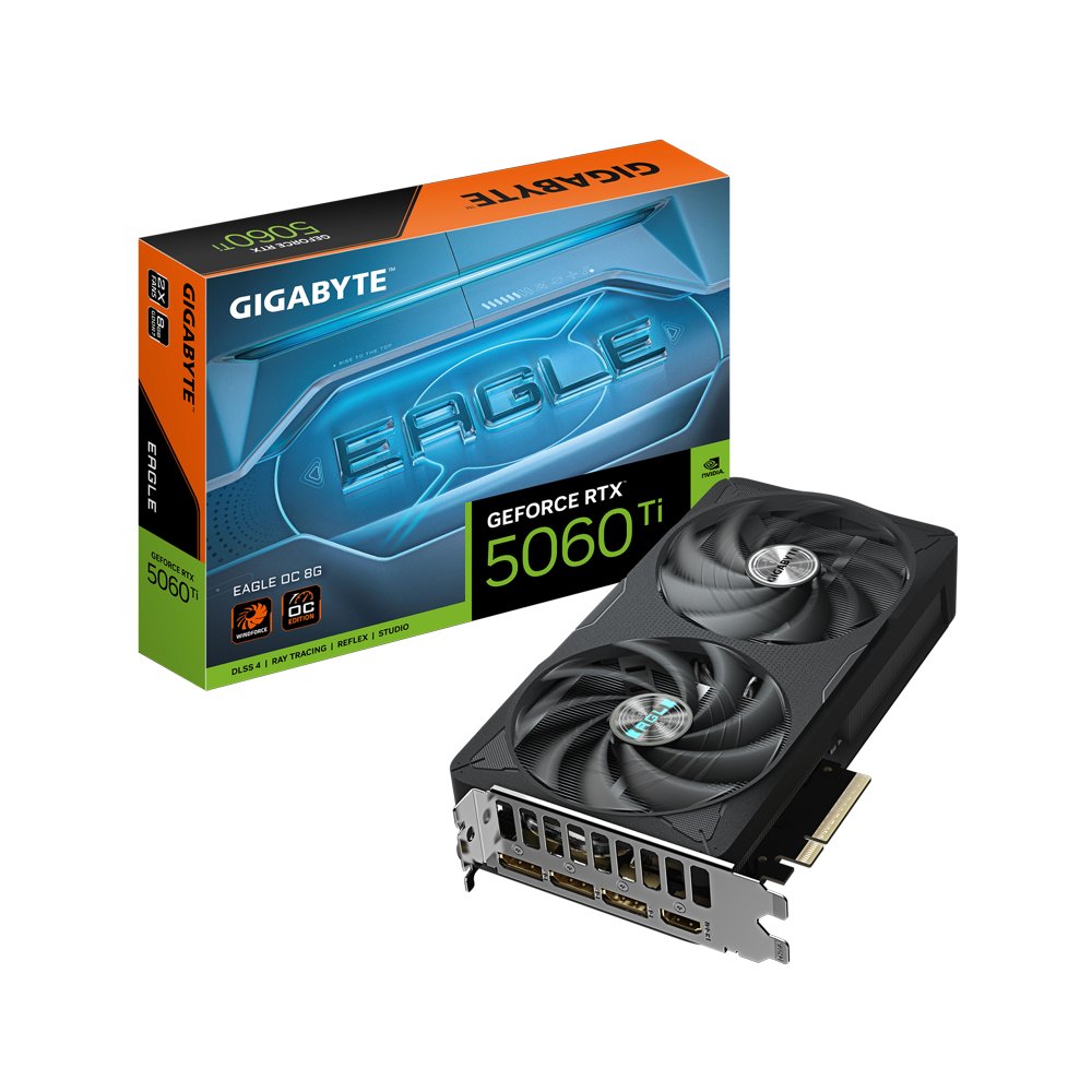 GIGABYTE GeForce RTX 5060 Ti EAGLE OC | 8GB GDDR7 | DLSS 4 | Videokaart | Nvidia GPU