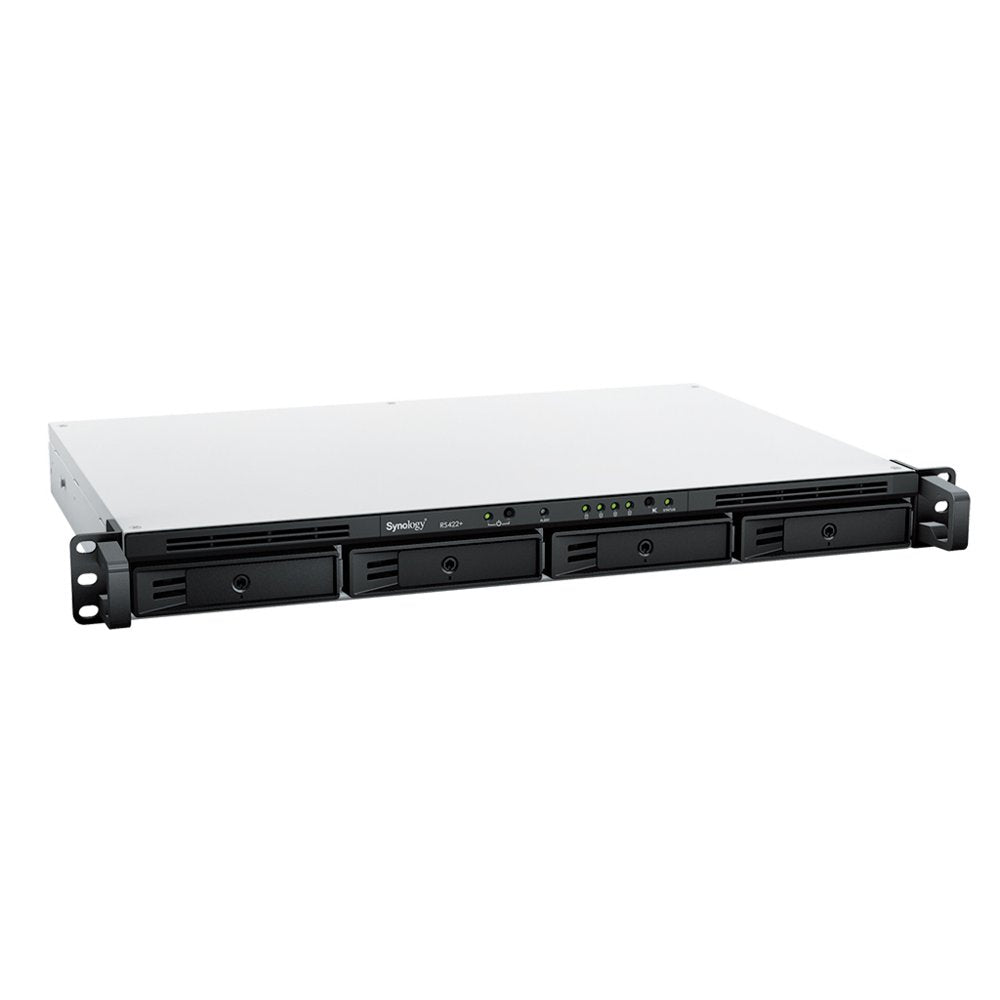 Synology RackStation RS422+ NAS | 4 Drive Bays | AMD Ryzen R1600 | 2x Gigabit Ethernet | 1U Rackmount | Zwart