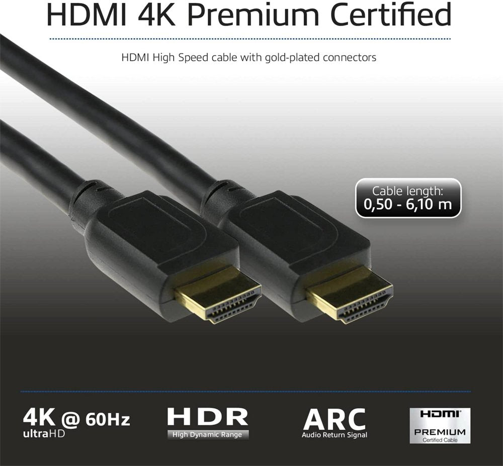 ACT AK3944 | 2 m HDMI Kabel | HDMI Type A naar Type A | Zwart