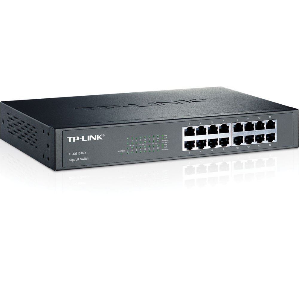TP-LINK TL-SG1016D | Unmanaged Gigabit Ethernet Switch | 16 Poorten | Zwart