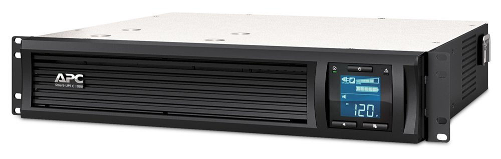 APC Smart-UPS SMC1000I-2UC | 1000 VA / 600 W | 2U Rackmount | 4x IEC C13 Stopcontacten | AVR Spanningsregeling | LCD-scherm |