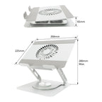 ACT AC8106 | 360° Draaibare Laptopstandaard | Met Ventilator | Traploos Verstelbaar