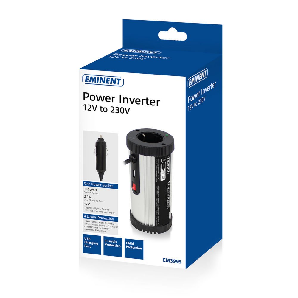 Eminent EM3995 | Auto Omvormer Met USB-A | 150 Watt
