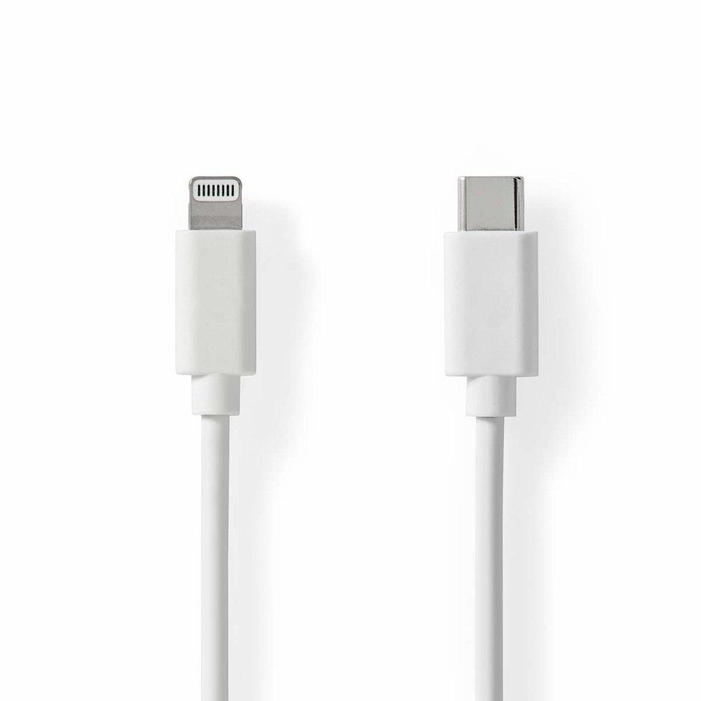 Nedis CCGL39650WT10 | Lightning-naar-USB-C kabel | 1 m | Lightning Male naar USB-C Male | Opladen en synchroniseren | Wit