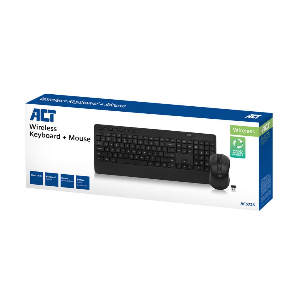 ACT AC5725 | Draadloze Muis en Toetsenbordcombo | QWERTY