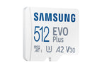 Samsung EVO Plus | MicroSDXC | 512GB | Class 10 | UHS-I U3 | V30 | A2 | Tot 160MB/s | Inclusief adapter