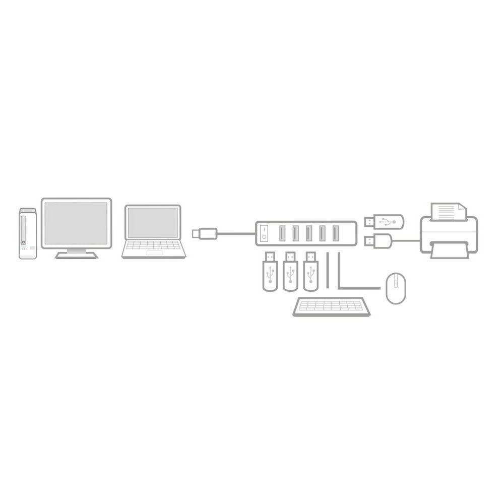 ACT AC6215 | USB 2.0 Interface Hub | 480 Mbps | Zwart