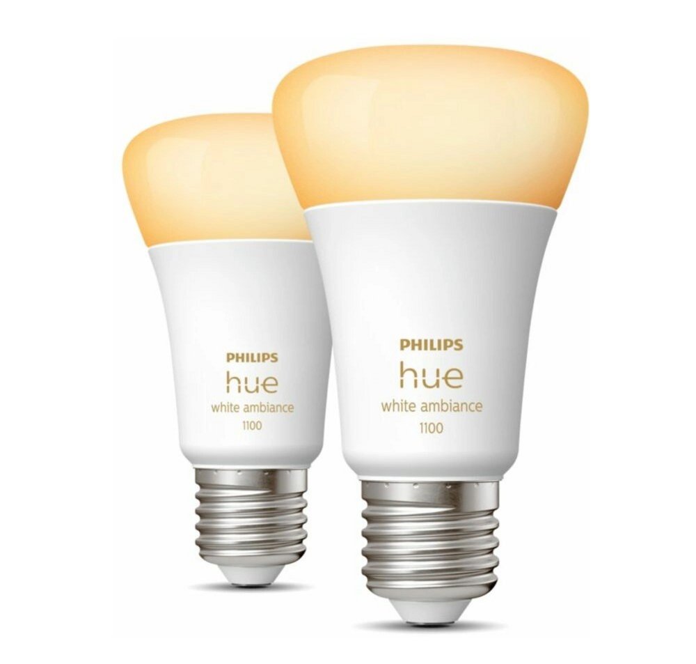 Philips Hue White Ambiance | 8W A60 LED-lamp | E27 fitting | 2-pack | EU | Dimbaar | Bluetooth & Zigbee