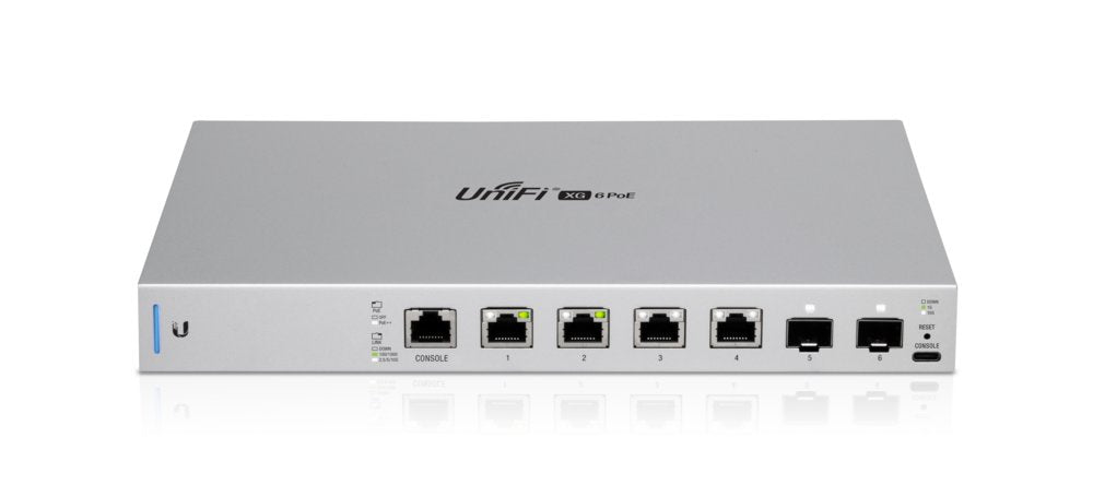 Ubiquiti UniFi US-XG-6POE | Managed Switch | 6 Poorten | 10G Ethernet (100/1000/10000) | Power over Ethernet (PoE) | 1U | Gri
