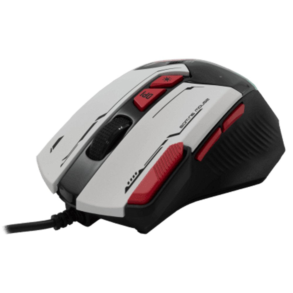 Baracuda MANTA RGB | Bekabelde Gaming Muis | Rechtshandig | USB-A | 12800 DPI | Wit