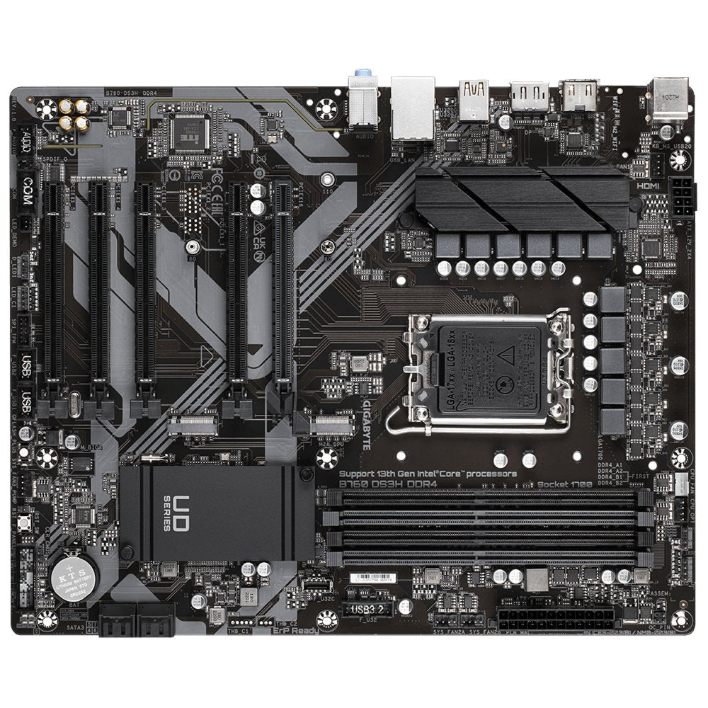 Gigabyte B760 DS3H | Socket LGA 1700 | Intel B760 | 4xDDR4 | ATX | Moederbord