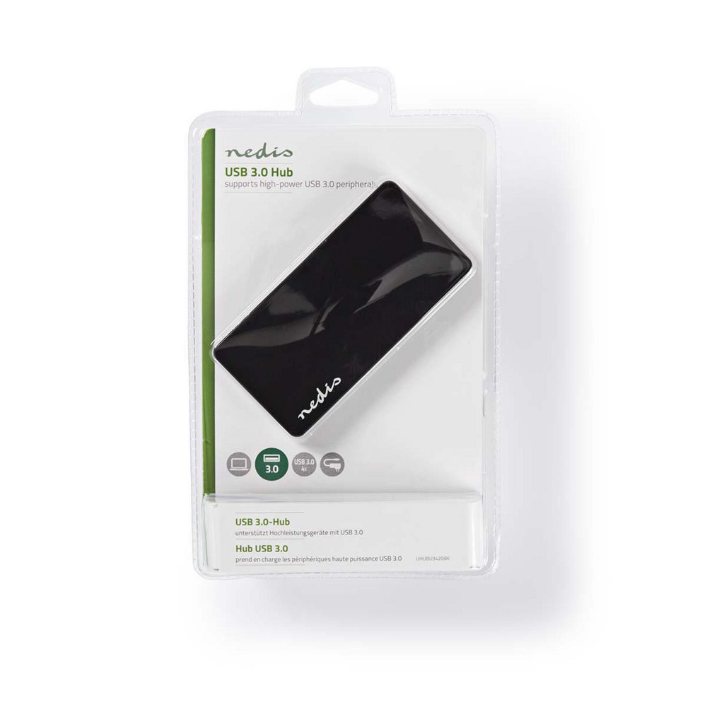 Nedis UHUBU3420BK | Interface Hub USB 3.2 Gen 1 (3.1 Gen 1) Micro-B | Zwart