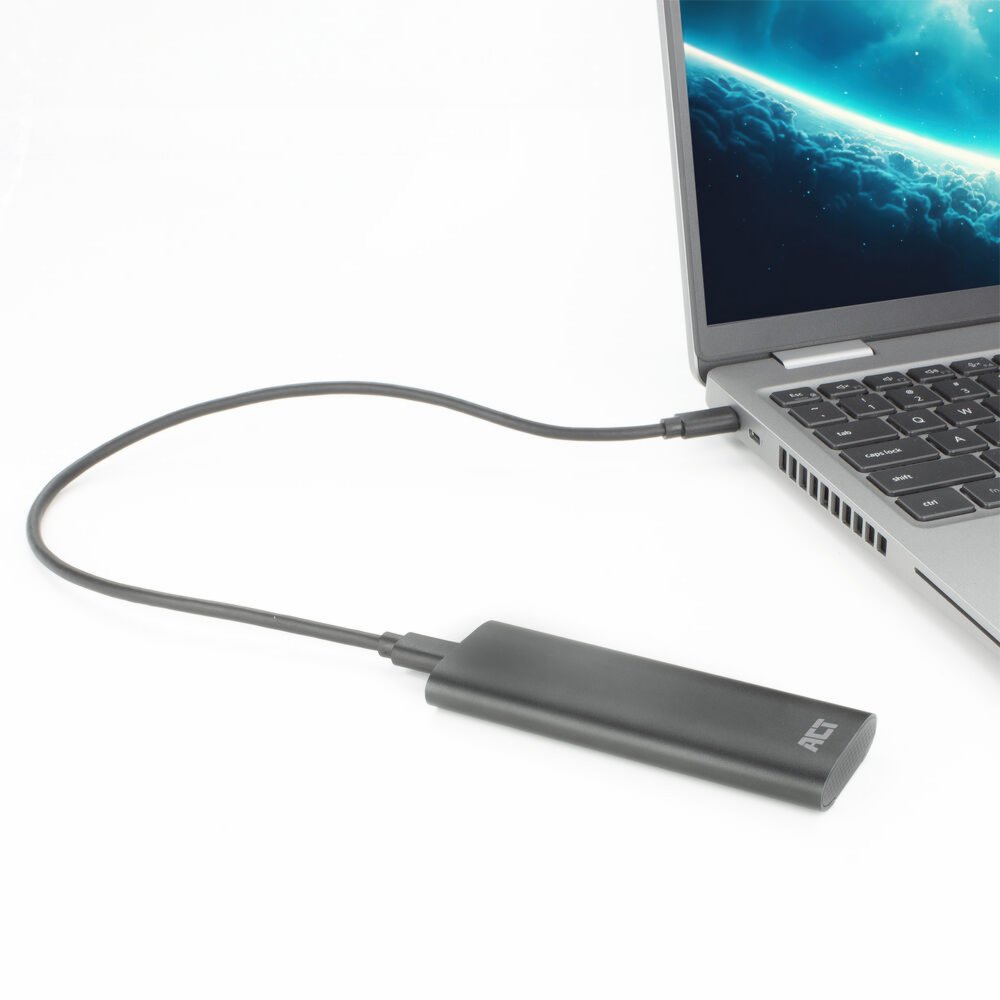 ACT AC1615 | USB-C M.2 NVMe/PCIe SSD Behuizing | Tool-Free | Aluminium | USB 3.2 Gen2 (10 Gbps)