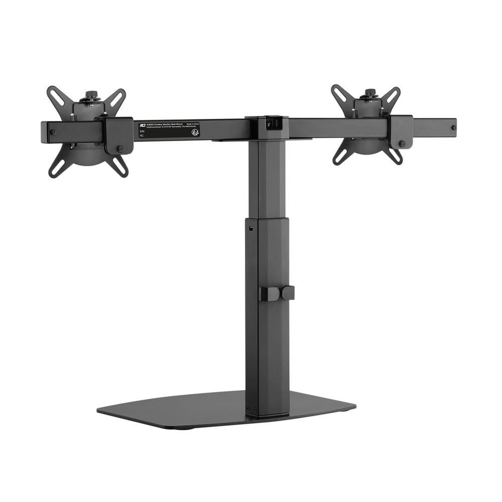 ACT AC8332 | In Hoogte Verstelbare Monitor-bureausteun | Tot 27" | Max 6kg | VESA 100x100 | 2 Monitoren | RENEWED