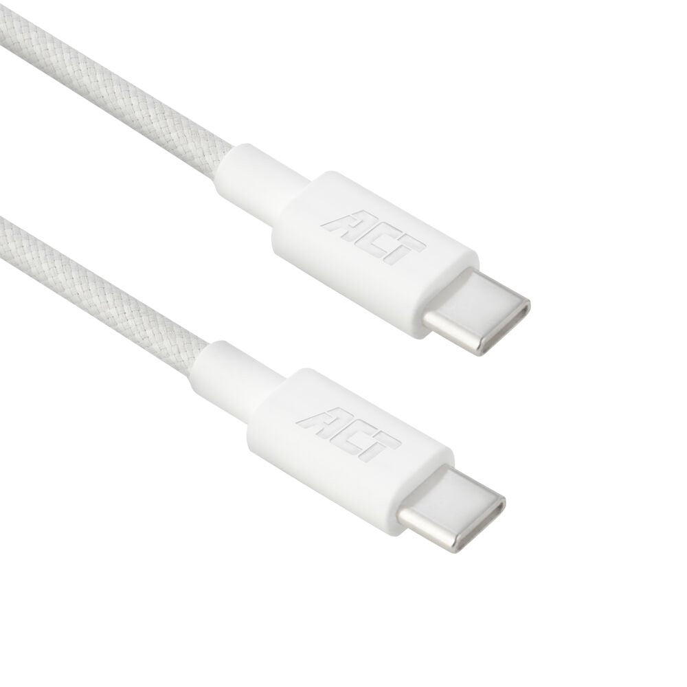 ACT AC3081 | USB 2.0 Kabel | USB-C naar USB-C | 60W | 480Mbps | Wit | 2 Meter