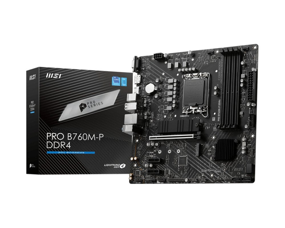MSI PRO B760M-P | Socket LGA 1700 | Intel B760 | 4xDDR4 | Micro-ATX | Moederbord