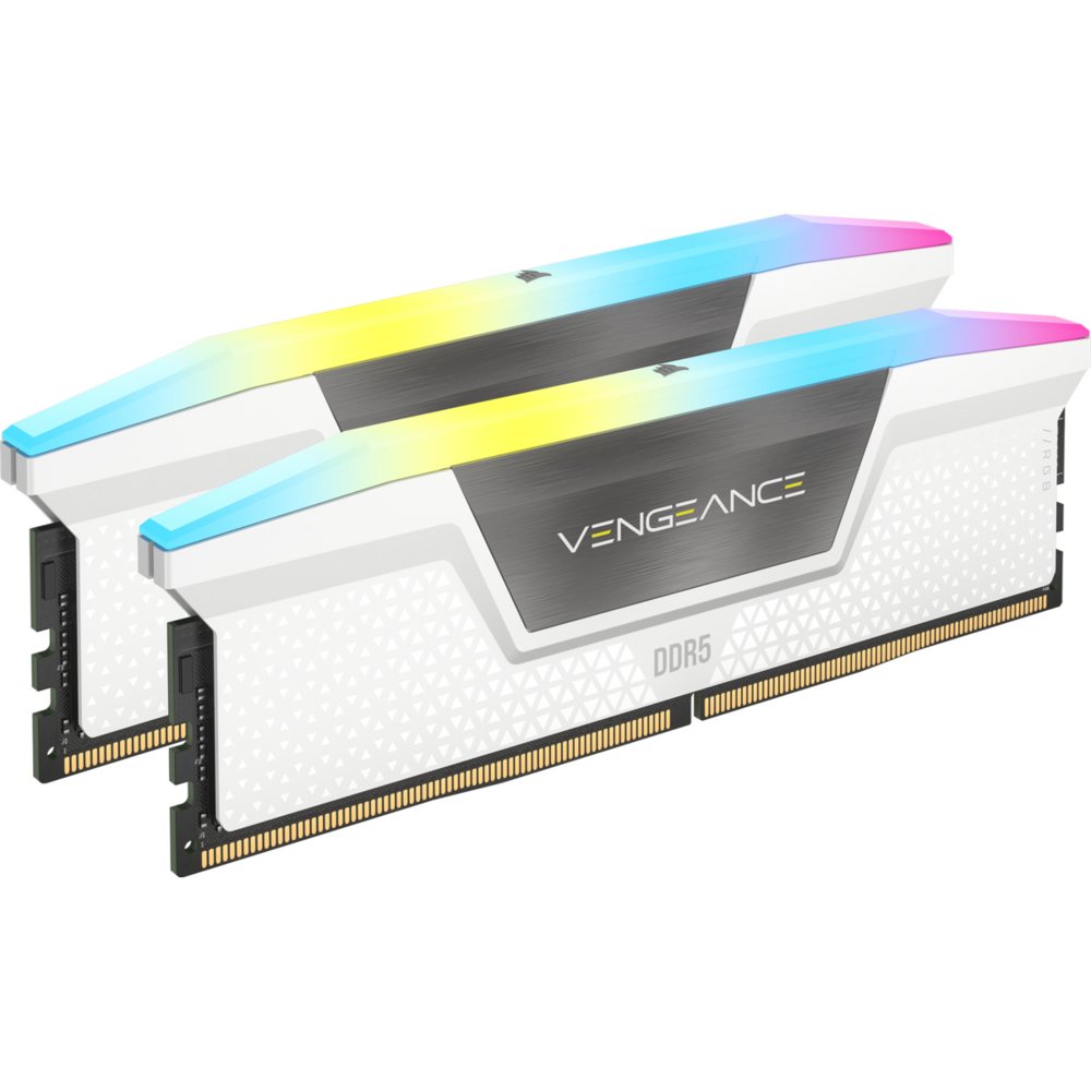 Corsair Vengeance RGB Wit | 32GB 2x16GB DDR5 | 6000MHz | DIMM | CL40 | Geheugenmodule | RAM