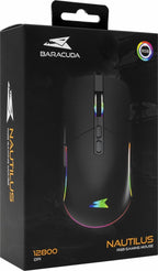 Baracuda NAUTILUS RGB | Bekabelde Gaming Muis | Rechtshandig | USB-A | 12800 DPI | Zwart
