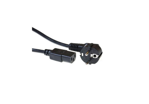 ACT 230V aansluitkabel | Schuko male (haaks) naar C13 | 230V / 10A | Zwart | 5 m