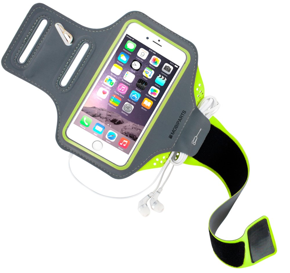 Mobiparts Comfort Fit Sport Armband | Apple iPhone 6, iPhone 6S, iPhone 7, iPhone 8 | Neon Green