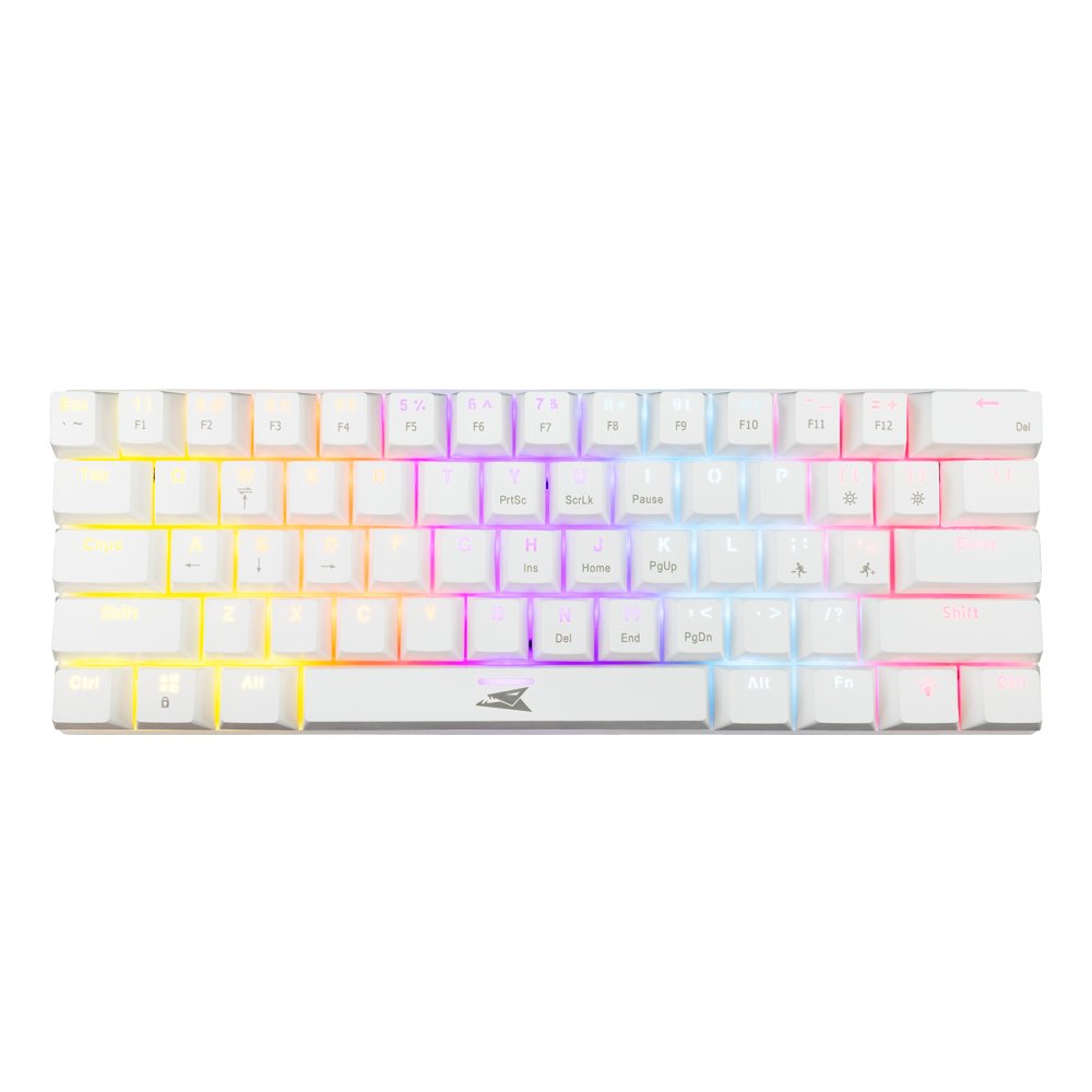 Baracuda DOLPHIN RGB 60% | Bedraad Gaming Toetsenbord | Red Switches | Anti-Ghosting | QWERTY | Wit