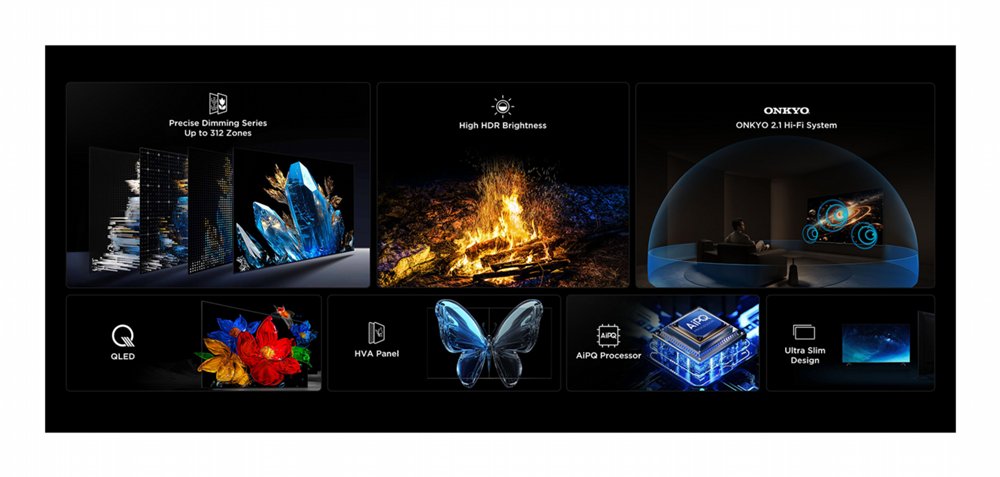 TCL 65C69KS 65" | 4K QD-Mini LED Smart TV | Google TV | Dolby Vision | Zwart
