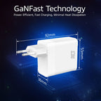 ACT AC2170 USB-C/USB-A Lader | 3-Poorts met PPS, QuickCharge & GaNFast | 65W
