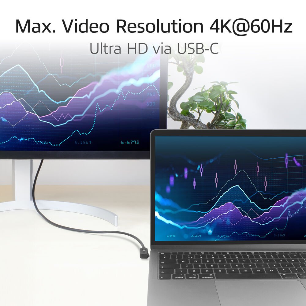 ACT AC7482 | USB 3.2 Gen 2 Kabel | USB-C (haaks links/rechts) naar USB-C (haaks boven/beneden) | 60W | 10Gbps | 2m | Zwart