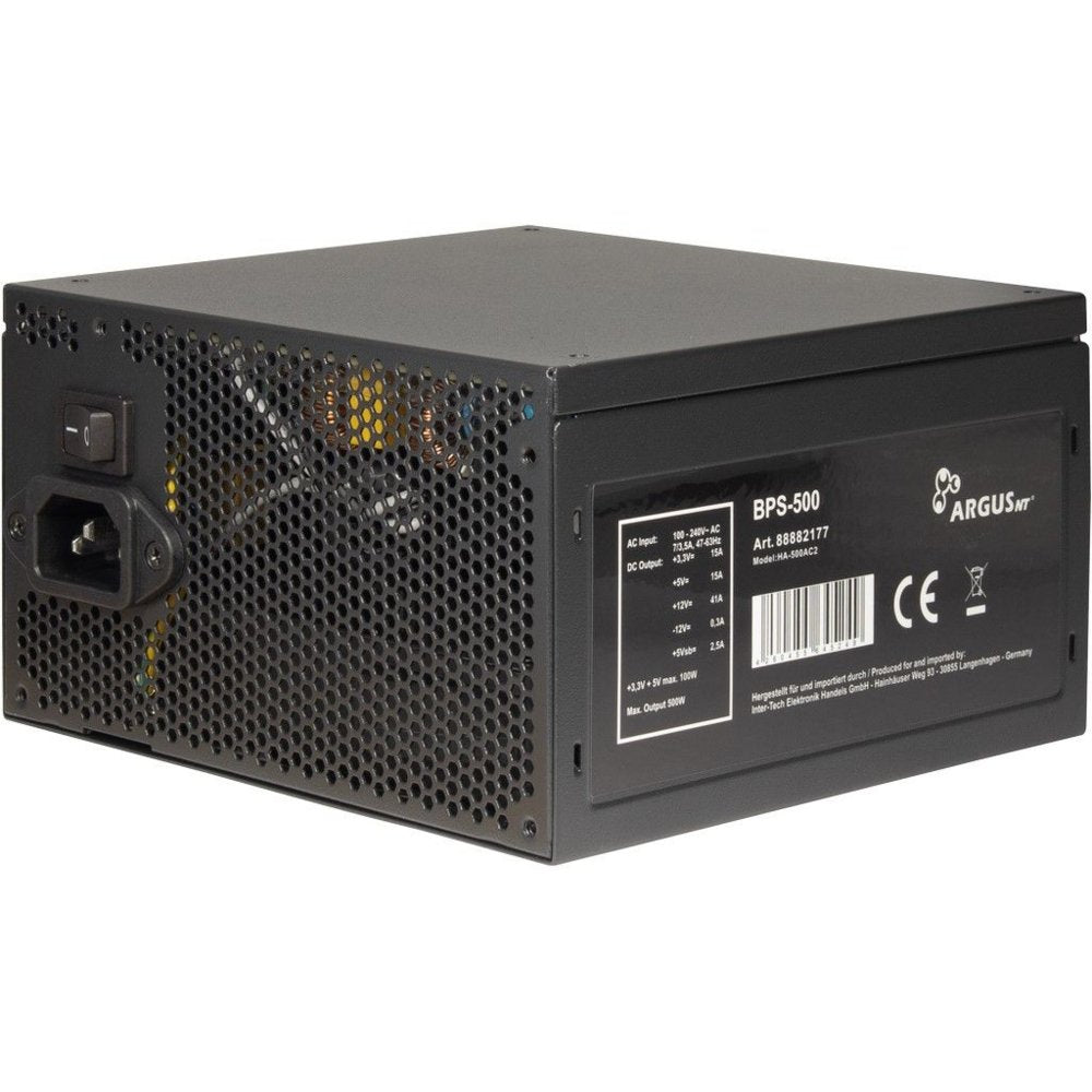 Inter-Tech ArgusNT BPS-500 | 500 Watt Bronze ATX PSU | Power Supply | Voeding
