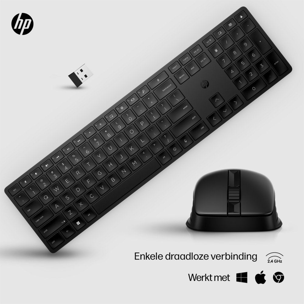 AZERTY | HP 650 Wit | Draadloze Muis en Toetsenbordcombo | AZERTY