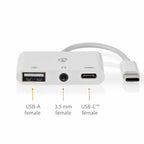 Nedis CCGB64790WT01 | Laptop Dock & Poortreplicator USB 2.0 Type-C | 1× USB-A + 1× USB-C + 3,5 mm audio | 480 Mbps | Wit