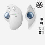 Logitech M575 Ergo Trackball | Ergonomische Draadloze Muis | Rechtshandig | RF + Bluetooth | 2000 DPI | Wit