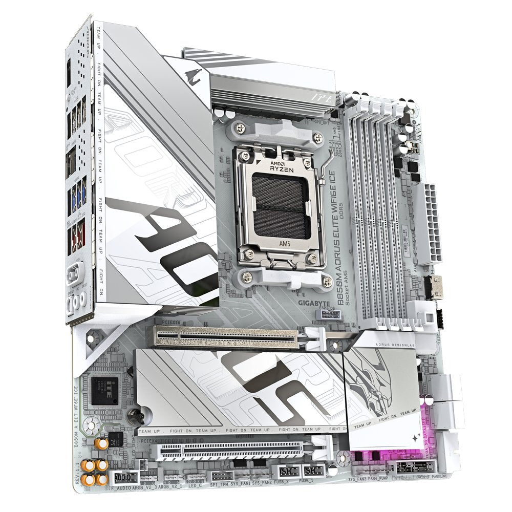 Gigabyte B850M AORUS ELITE WIFI6E ICE | Socket AM5 | AMD B850 | 4xDDR5 | Micro ATX | Moederbord